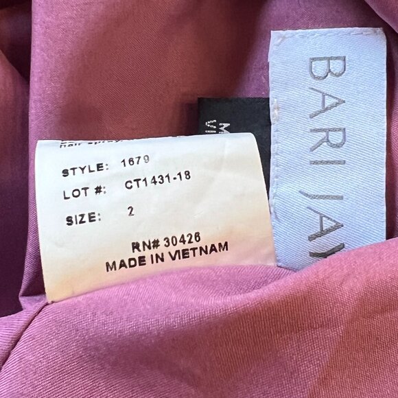 Bari Jay Double-Lined Sleeveless Backless Dusty Mauve Bridesmaid/Prom Gown, Sz 2 - Picture 9 of 14